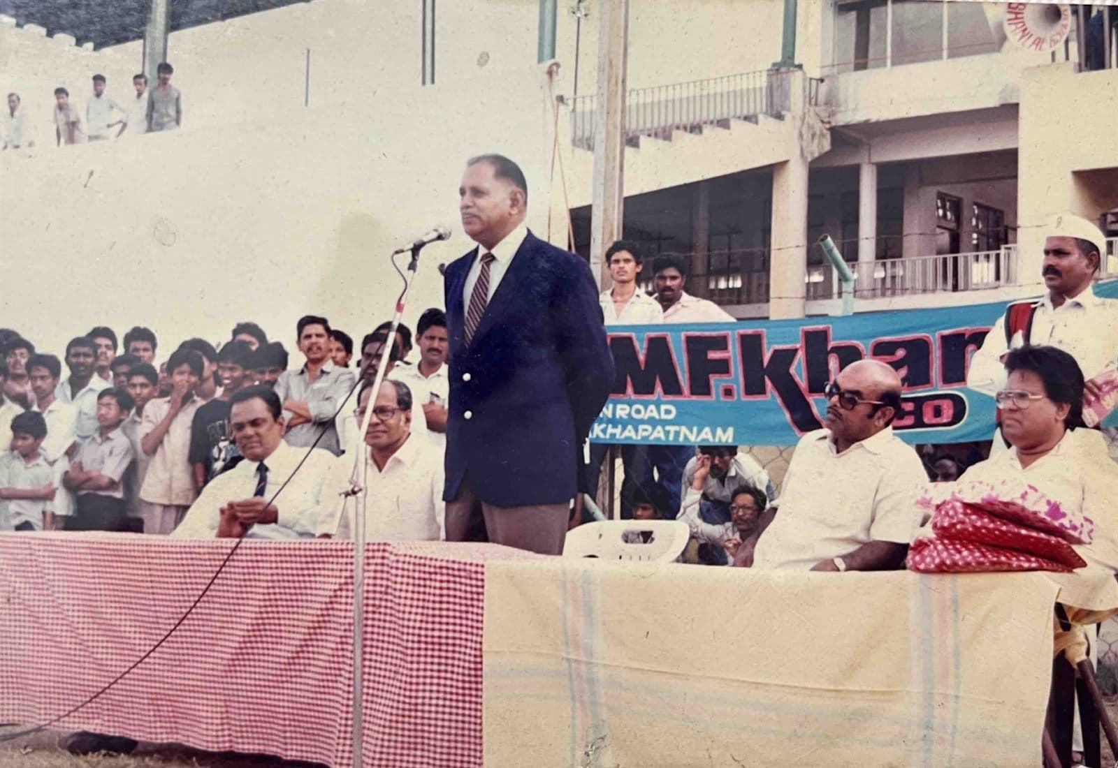 Archival Fellowship in Vizag (1990s) - Senior associates and family members during a city event. | MF.Khan Heritage Archives Visakhapatnam