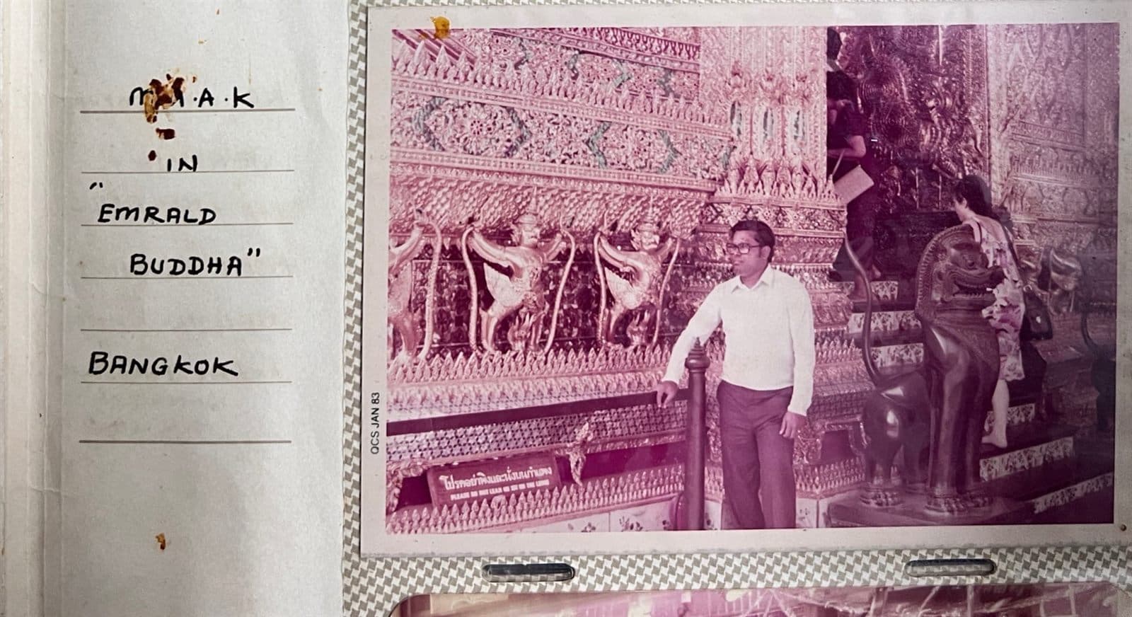 From the Chairman’s Diary: M.A.A.K. in Bangkok (Global Travelogue) - A personal archival entry from Chairman Mohammed Ahmed Ali Khan’s (M.A.A.K.) travel journal at the Temple of the Emerald Buddha in Bangkok, Thailand. | MF.Khan Heritage Archives Visakhapatnam