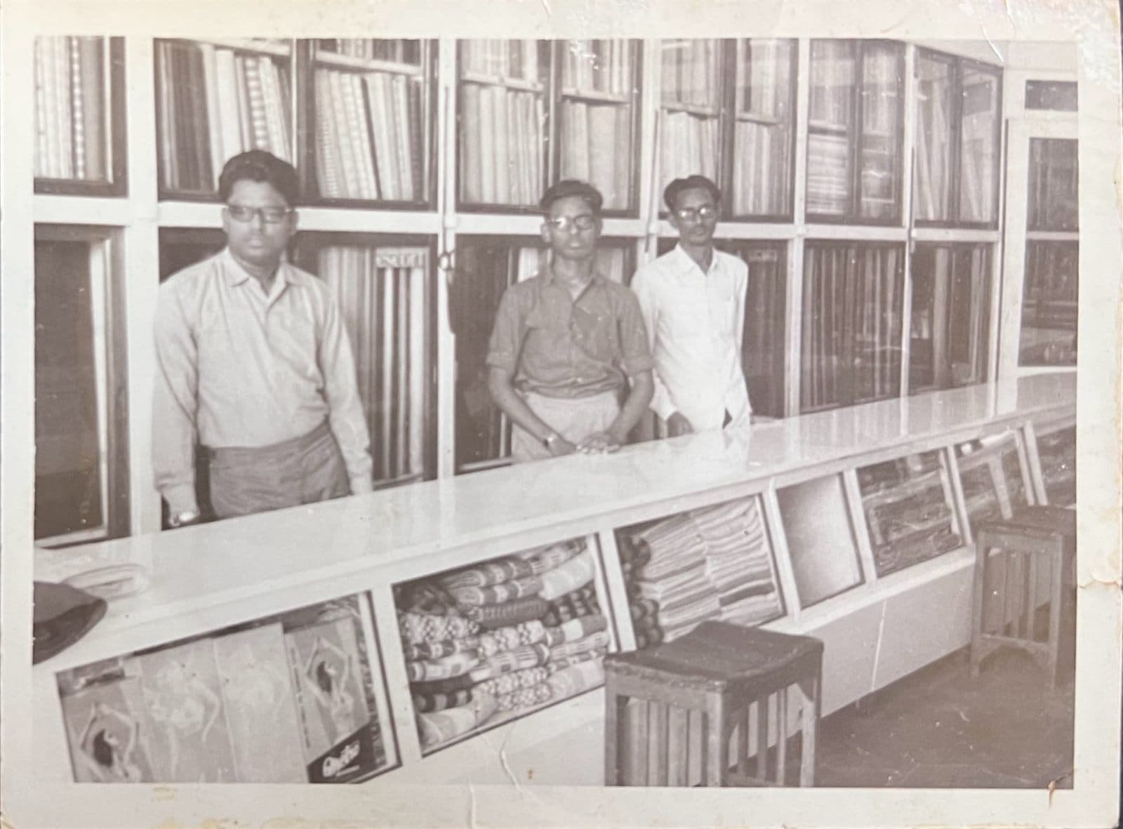 Chairman Mohammed Ahmed Ali Khan at the Fabric Counter - MF.Khan Visakhapatnam